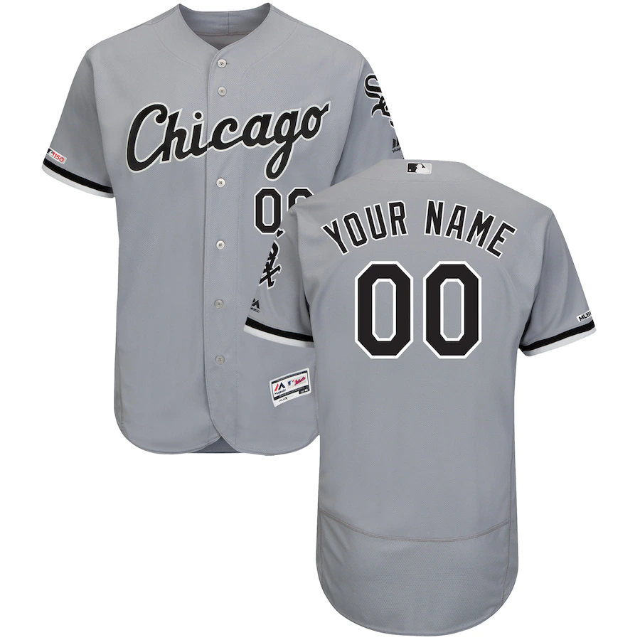 Men's Chicago White Sox Grey Customized Stitched MLB Jersey